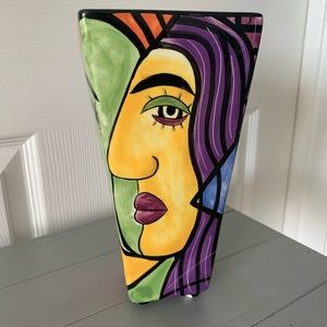 Muzeum Picasso Style Hand-painted Face Vase